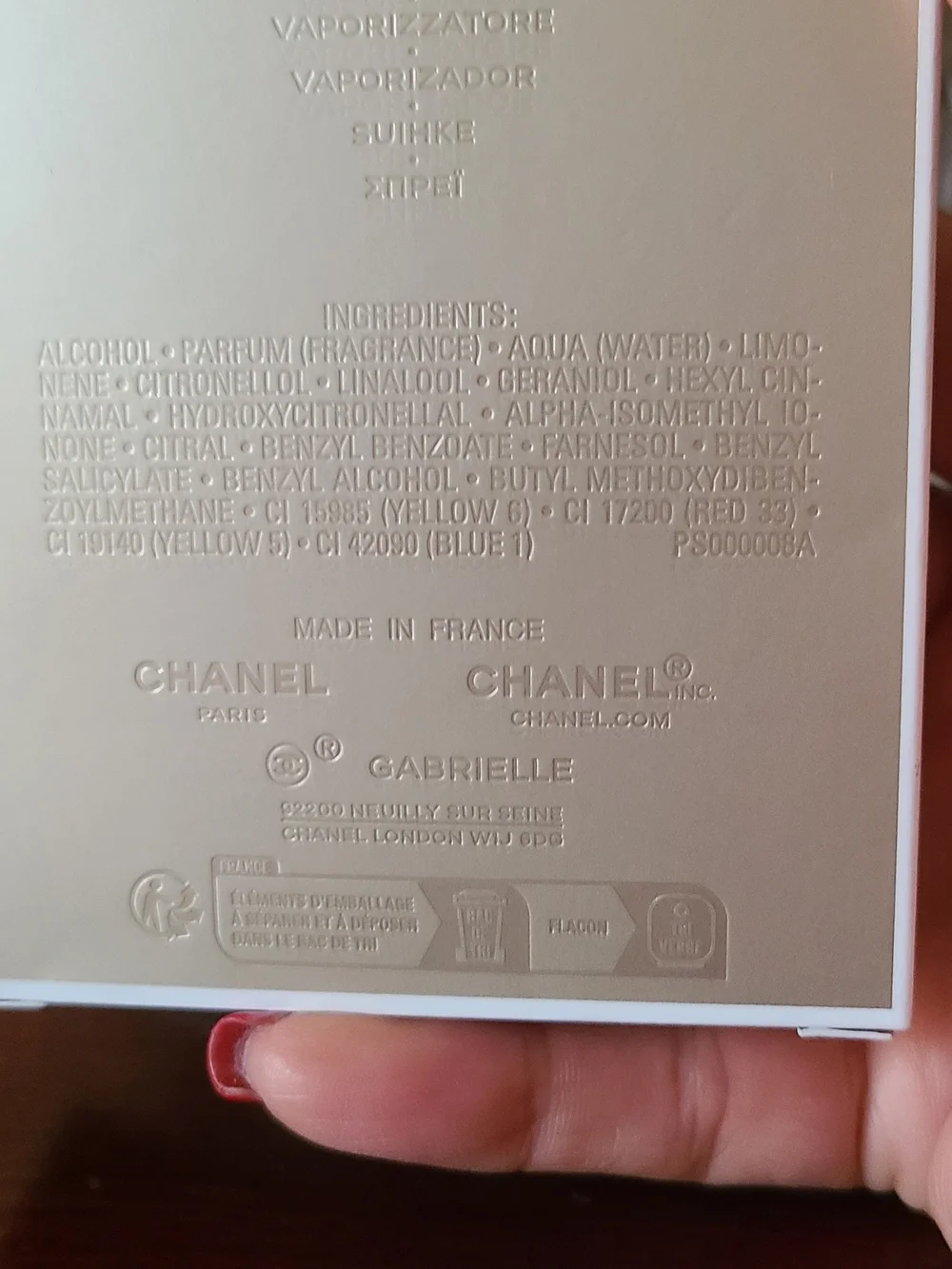 Chanel Gabrielle L'Eau Women's Fragrance - Gold/Clear Bottle 1.7 Fl.oz.